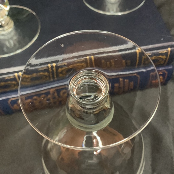 Set of 4 Beautiful vintage Cut lattice and fan on glass water goblet by McBride - Picture 7 of 9